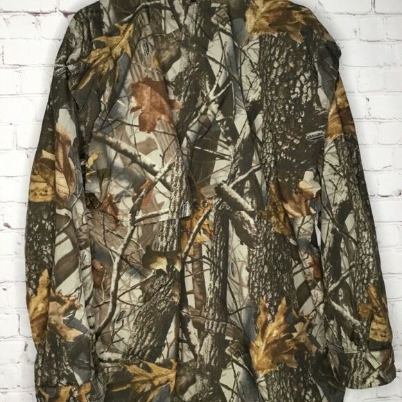 VTG Winchester Men Vented Lightweight Hunting Camo Long Sleeve Button Up Shirt L - Picture 8 of 12